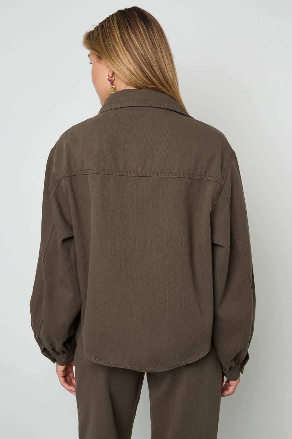 Woven Cotton Women's Denim Jacket Casual Color Clash