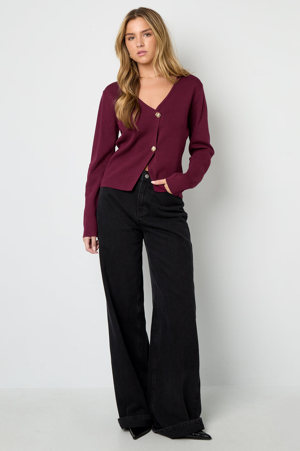 Viscose Knitted Women's Cardigan Casual Solid Color Fall/Winter