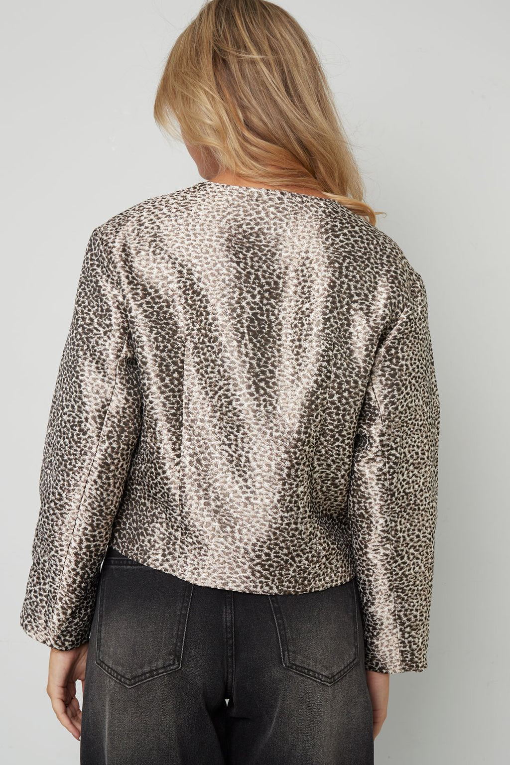 Woven Polyester Fiber Women's Jacket Elegant Floral Print Fall/Winter