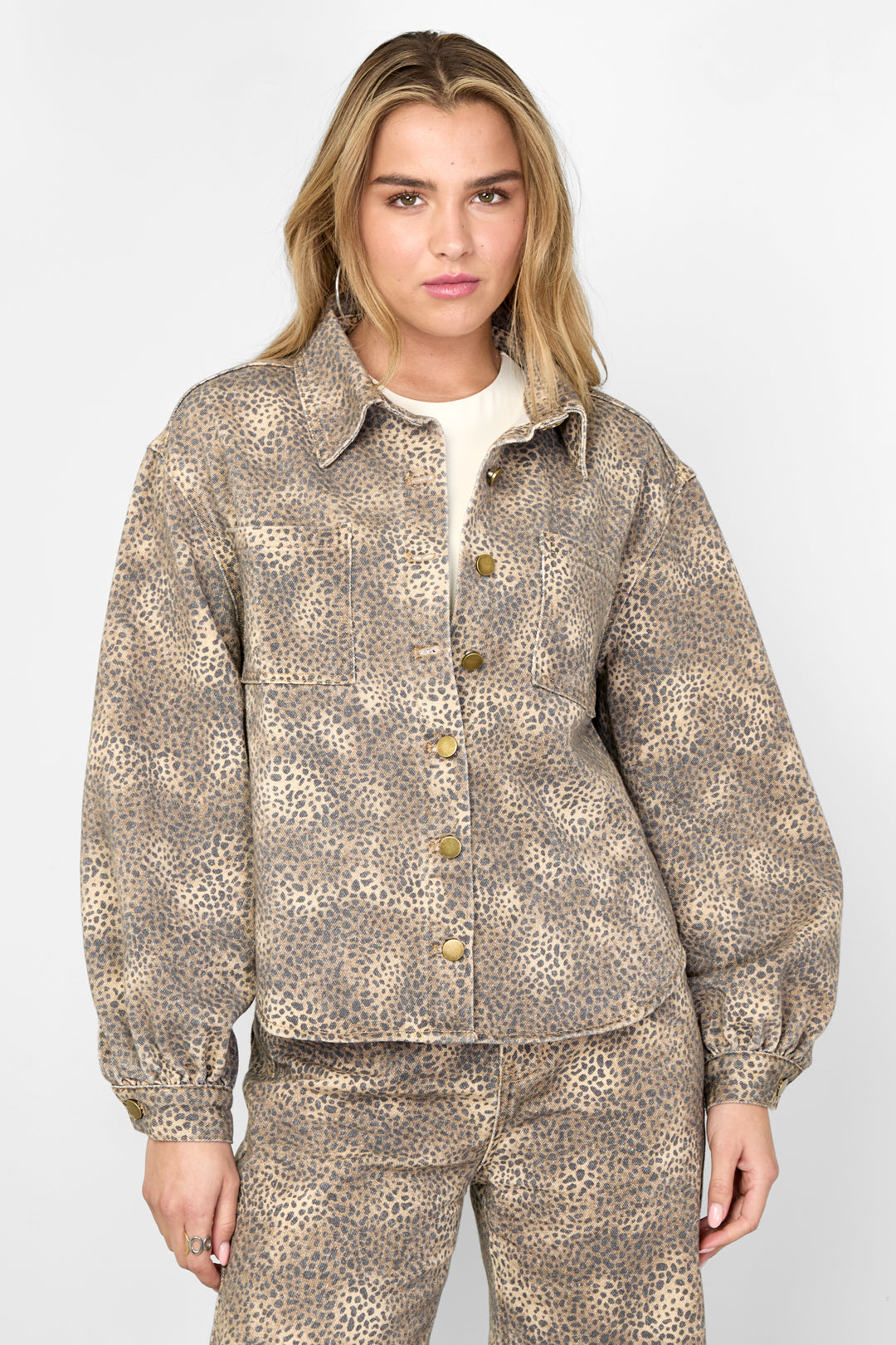 Woven Cotton Women's Denim Jacket Casual Color Clash