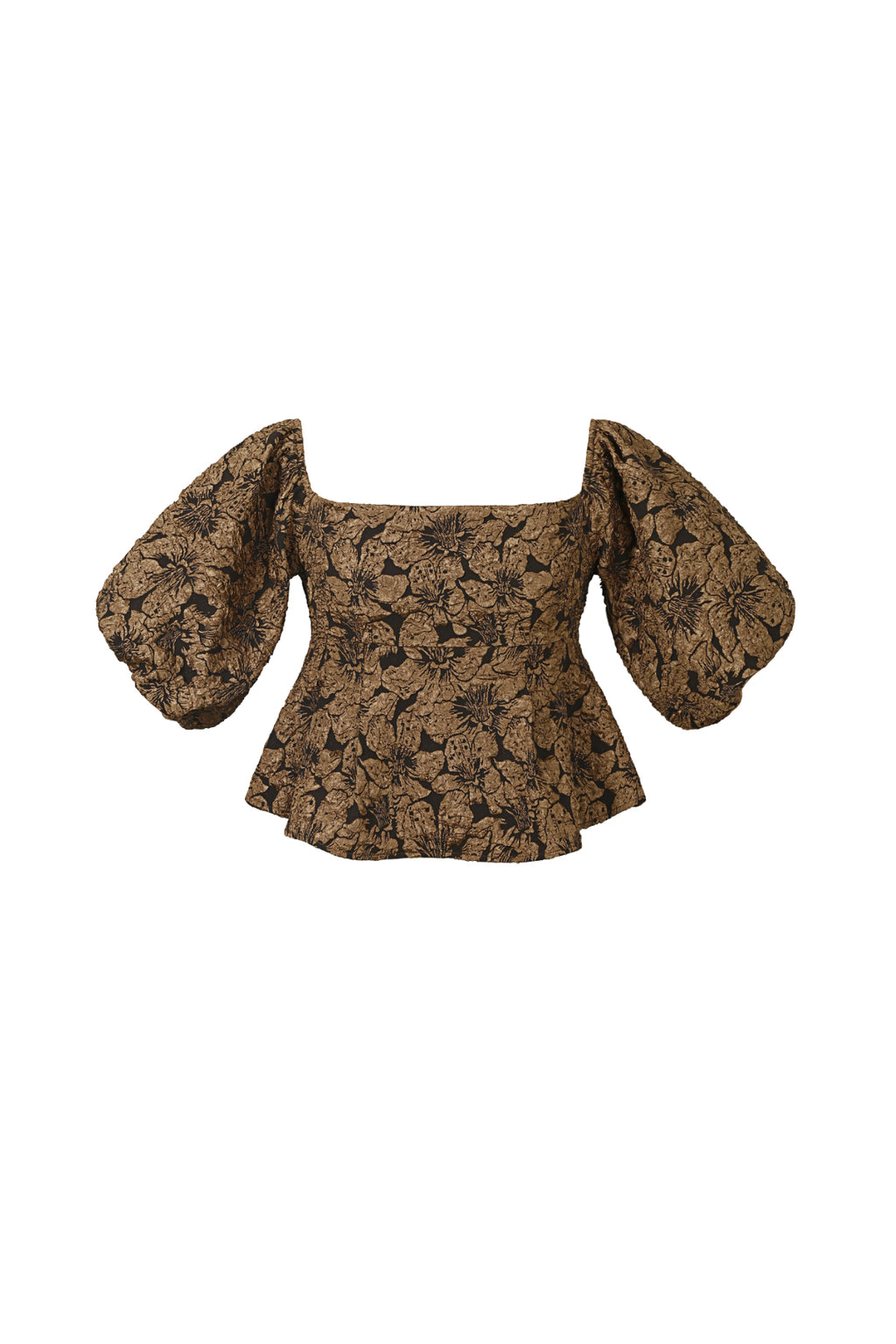 textured puff sleeve top